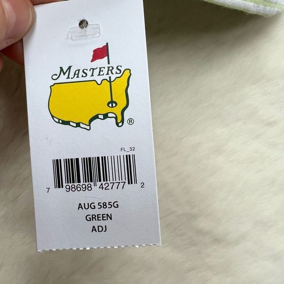 NWT The Masters Golf Tournament Augusta Hat Ladies Green White Seersucker RARE! - Picture 6 of 13